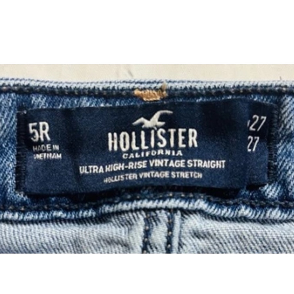 Hollister Ultra High Rise Vintage Straight Jeans Womens Sz 5R W27 L25 Blue - Picture 3 of 10